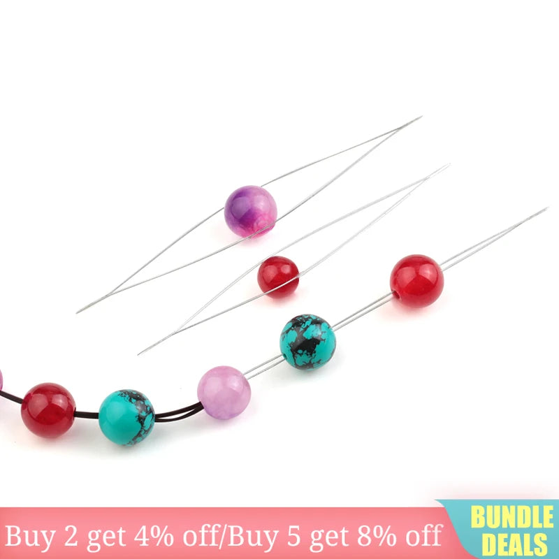 5pcs Big eye beading needles with bottle 5 size for embroidery beading Spring steel beading Curved needles Jewelry Making Tools Qme