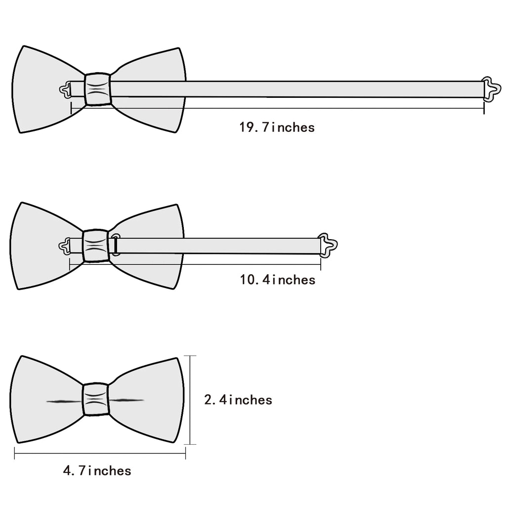 Hi-tie Silk Men's Bowtie Pocket Square Cufflinks Brooch Jacquard Qme