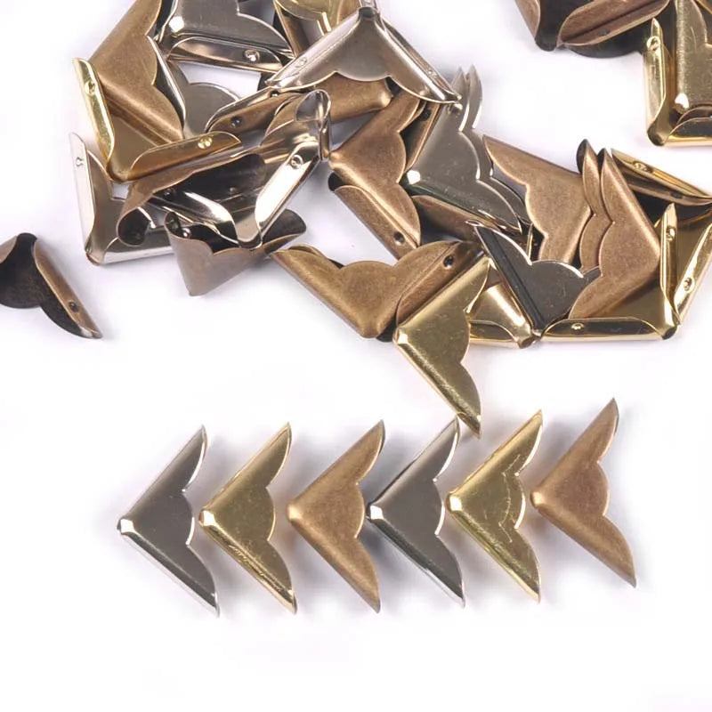 50pcs Bronze Tone Metal Books Corners Protectors For Scrapbooking Albums Decorative Corner Menus Folders Box DIY Accessories Qme Default Title