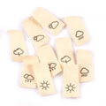 50pcs Cotton Woven Weather Pattern Beige Labels For Clothes Care Sewing Garment Accessories Bags Tags Washable 42x20mm c2440 Qme mix