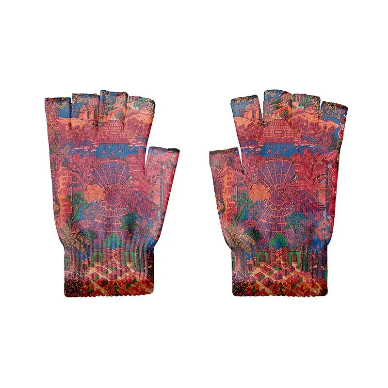 Cartoon Mashup Colorful Pattern Mittens Wrist Spring Summer Qme style7 One Size China Mainland