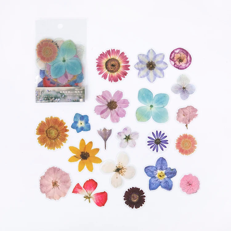 40Pcs/pack Plant Flower Mushroom Ginkgo PET Deco Diary Stickers Scrapbooking Planner INS Decorative Stationery Sticker Qme A