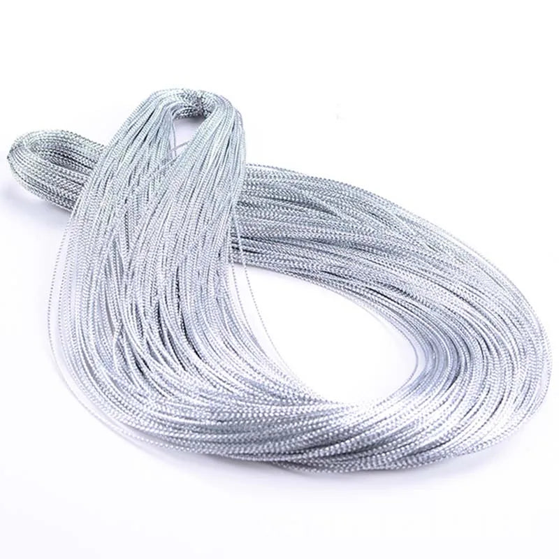1mm 20m Gold Silver Gift Wrapping Thread Labels Mark Lanyard DIY Tag Line Bracelet Card Rope String Metallic Jewelry Thread Cord Qme