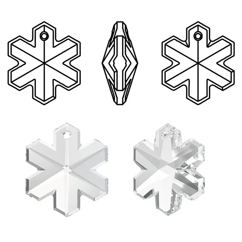 15pcs/lot 20mm 6704 Snowflake Pendant crystal charms glass beads rhinestone gems for Earring making DIY jewelry accessories Qme Default Title