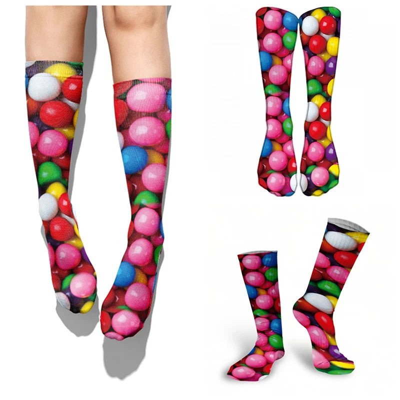 Candy Ice Cream 3d Patterned Socks Funny Soft Autumn Winter Sports Qme