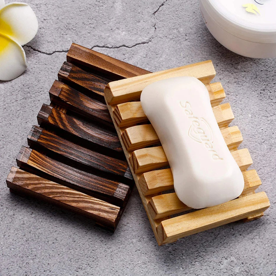Soap Box Natural Bamboo Dishes Bath Soap Holder Bamboo Case Tray Wooden Prevent Mildew Drain Box Bathroom Washroom Tools Qme
