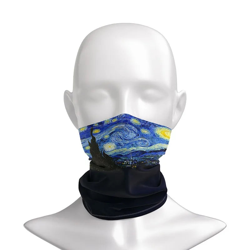 3D Printed Van Gogh Sunflower Oil Painting Art Hijab Scarf Men Women Qme