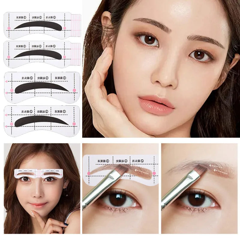 New 24Pairs/Set Lazy Quick Eyebrow Stickers Eyebrow Card Template Eyebrow Guide Tattoos Makeup Tools Full Set of Eyebrow Cards Qme