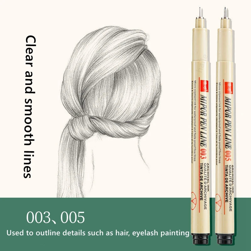 1/2/3pcs Pigma Micron Pen 003 005 01 02 03 04 05 08 1.0 2 3 Brush Art Sketch Marker Pen For Manga Soft Fineliner Drawing Qme