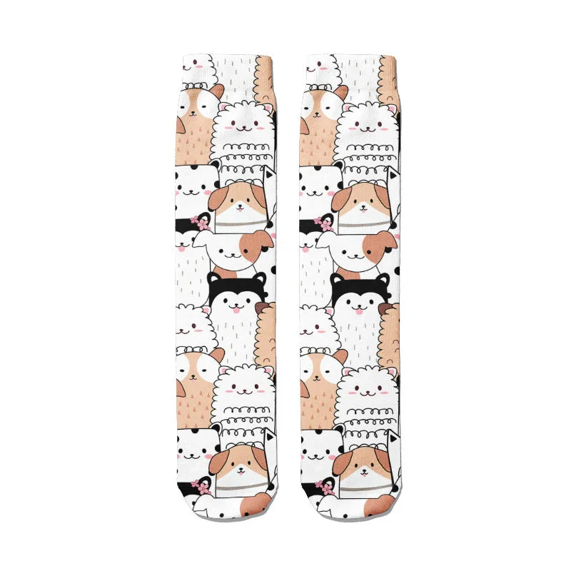 Funny Harajuku 3D Printing Cute Cartoon Panda Socks Men Women's Qme style6