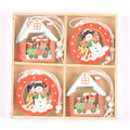 12Pcs/box New Cartoon Christmas Decorations Wooden Pendant Xmas Tree Hanging Ornaments Handmade Home Supplies Kid Gifts c2729 Qme 10