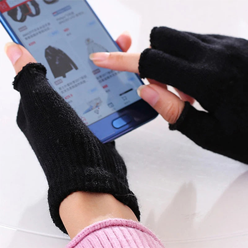 Good Knitted Half Finger Gloves 9 Styles Pattern 3D Print Cycling Qme