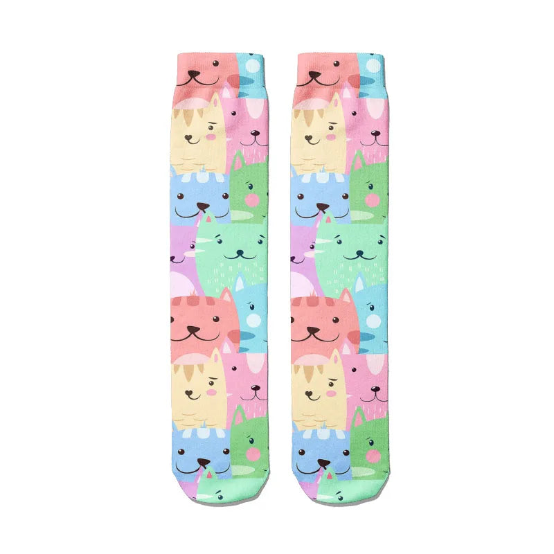 Funny Harajuku 3D Printing Cute Cartoon Panda Socks Men Women's Qme style10