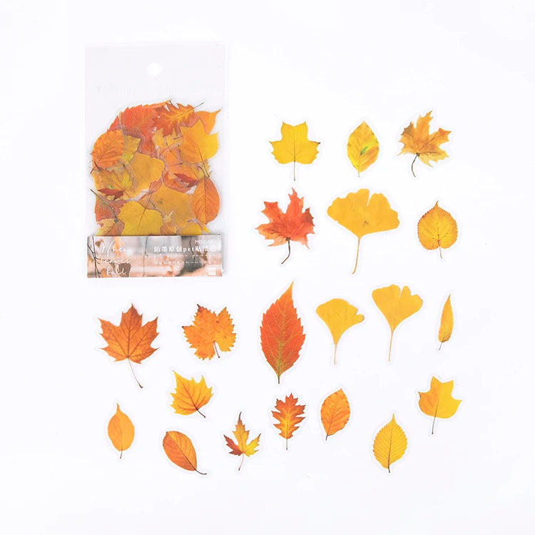 40Pcs/pack Plant Flower Mushroom Ginkgo PET Deco Diary Stickers Scrapbooking Planner INS Decorative Stationery Sticker Qme C
