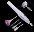 Mini Nail Electrical Polisher 5 Drill Heads Art Tip Manicure Toenail Qme Light Grey