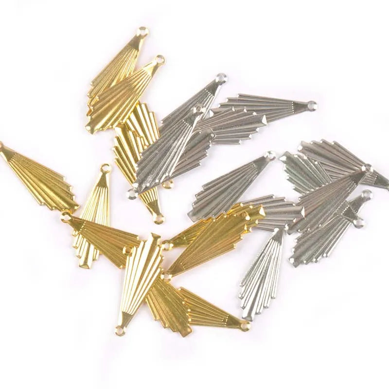 50Pcs 8x28mm Gold And Silver Metal Crafts Flower Filigree Wraps Connectors For DIY Scrapbook Craft Home Decor Supplies yk0763 Qme
