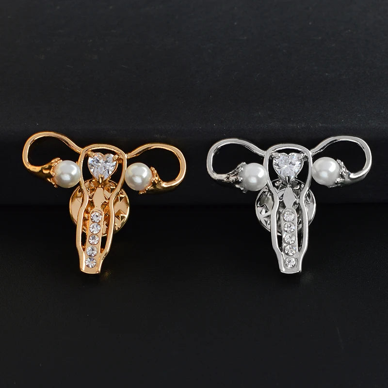 Medical Brooches Collection Crystal Uterus Microscope Scalpel Stomach