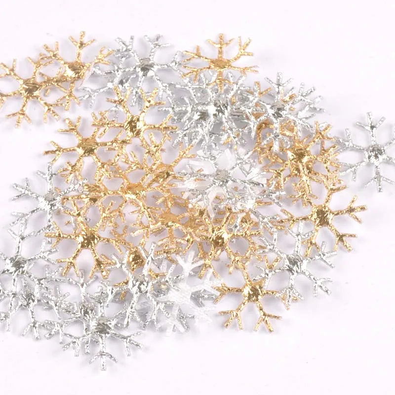 50pcs 15-40mm White Fake Snowflake Christmas Wedding Decoration DIY Scene New Year Xmas Tree Window Scrapbooking Decor c2324 Qme 15mm
