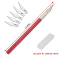 Metal Carving Scalpel Knife Tools Anti-slip Blades Engraving Craft Qme red set