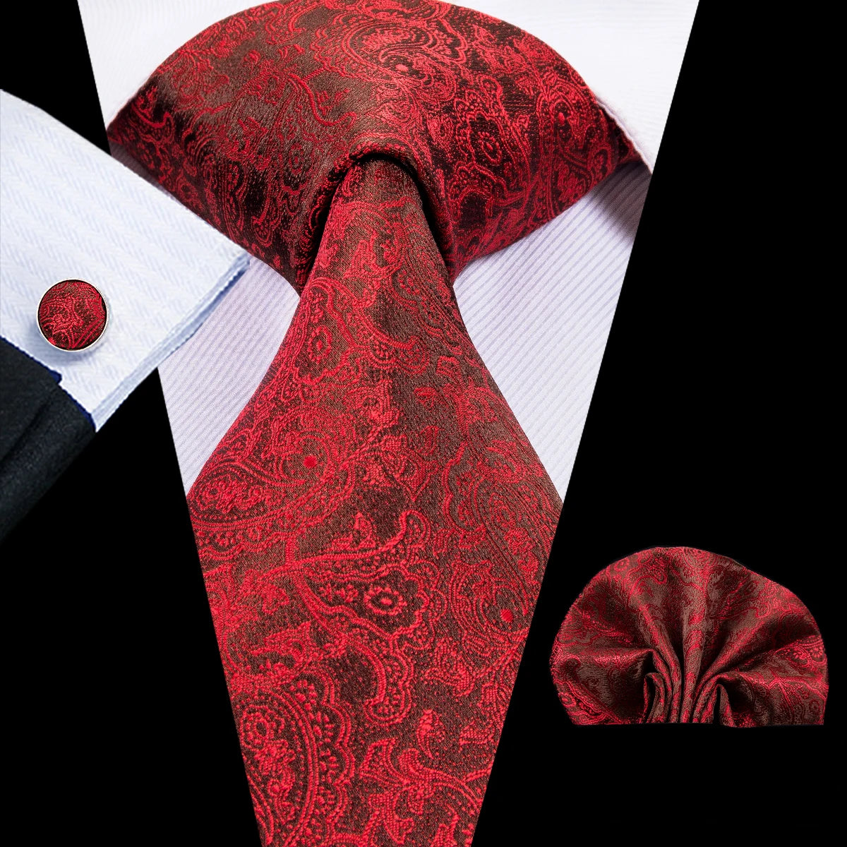 Mens Tie Red Wine Burgundy Paisley Wedding Floral Maroon Necktie Men Qme C-3052
