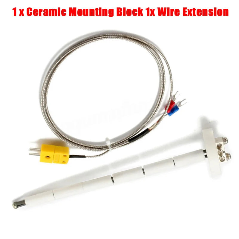 Universal K-Type Thermocouple Block Ceramic Kiln Probe 2372/1300 Degree F/C 11G High Tool Temperature Controller New Qme