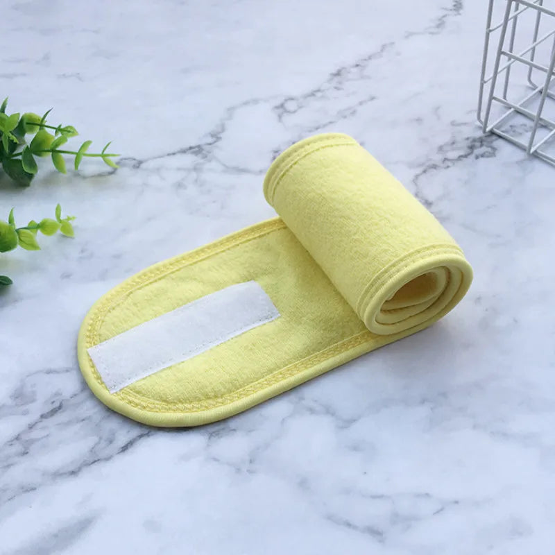 Head Bands Adjustable Wide Hairband Yoga Spa Bath Shower Makeup Wash Qme YELLOW 60cm-8.5cm
