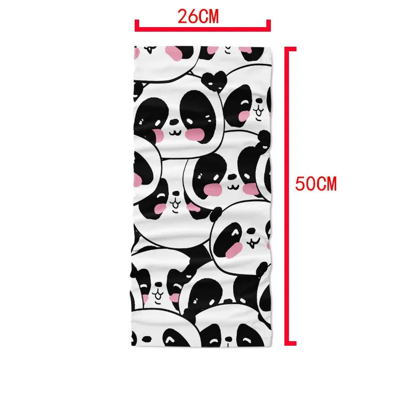Cycling Face Bandana Headwear Kawaii Cartoon Panda Scarf Outdoor Qme