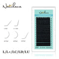 NATUHANA Mixed 8-15 Individual Lash Clusters Matte Black PBT False Qme Brushed Slate L+ 0.10mm|13mm