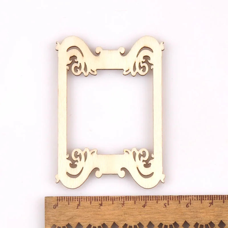 Hollow Photo Frame Natural Wood Slices DIY Crafts Scrapbook For Kids Handicrafts Wooden Ornaments Home Decoration 5Pcs m2561 Qme 6