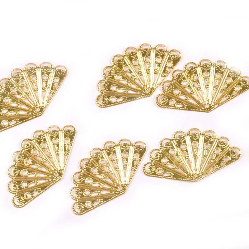 Gold/silver/bronze Flower Filigree Wraps Metal Crafts Connectors For DIY Scrapbook Embellishment Handicraft 20Pcs 40x23mm yk0767 Qme
