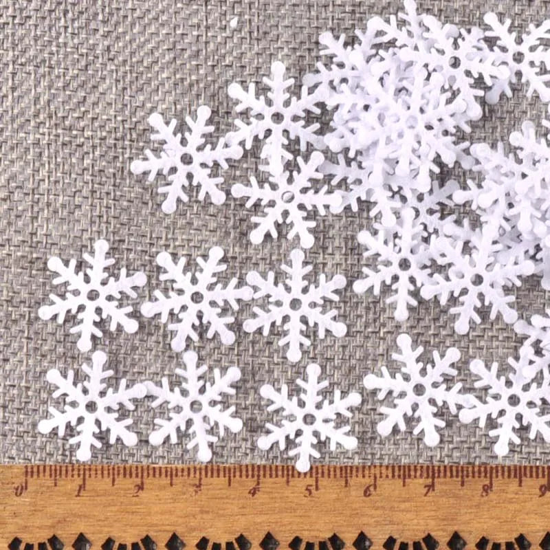 100Pcs/lot Mix Applique Polyester Felt Artificial Snowflake Patch Sticker Non-woven Patches For DIY Crafts Christmas Decoration Qme