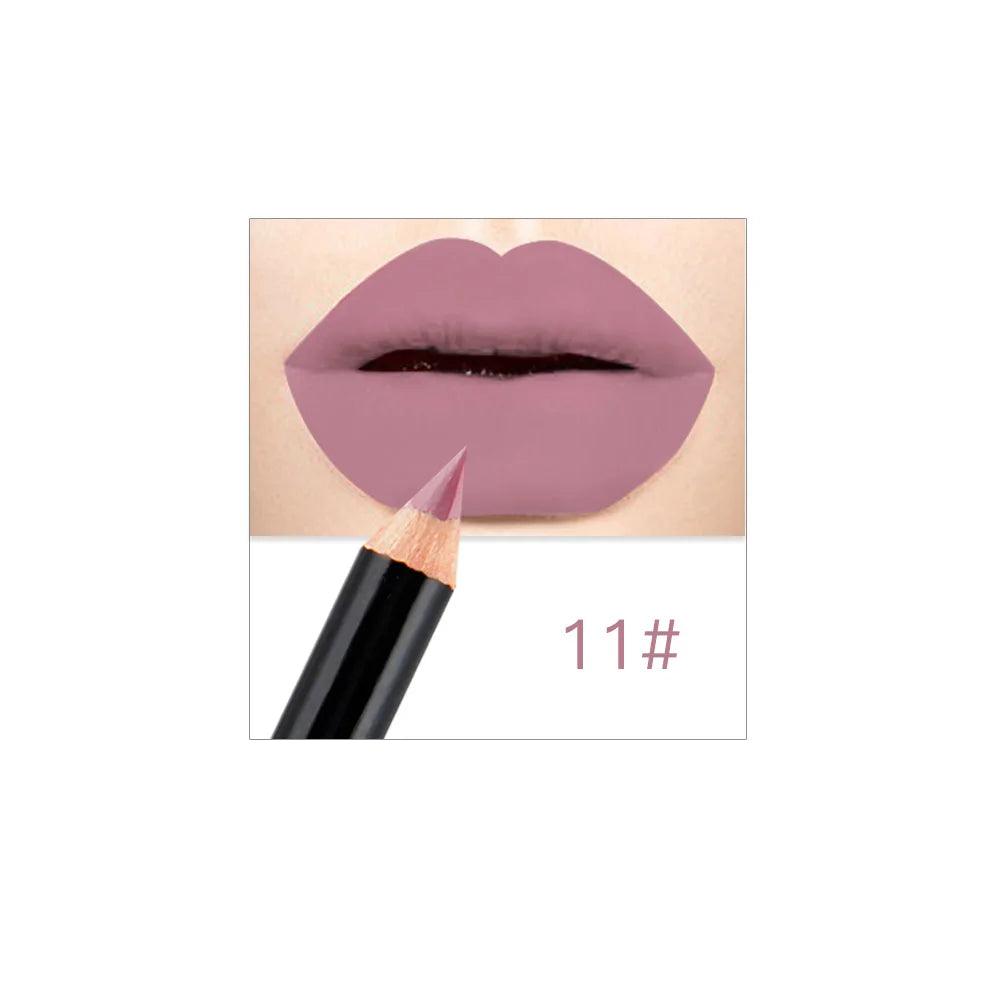 NICEFACE 12 Colors Matte Lip Pencils Nude Lipliner Pencil Waterproof Lipstick Pen Lip Liner Long Lasting Lips Makeup Cosmetics Qme 11