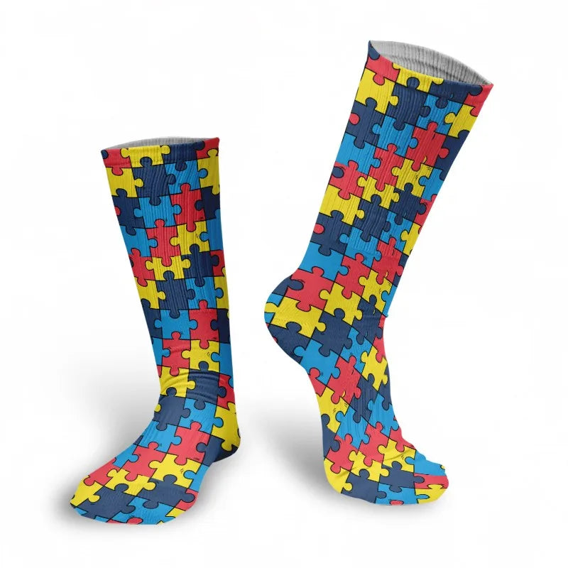 Classic Women Socks Casual Comfortable Puzzle Happy Business Party Qme