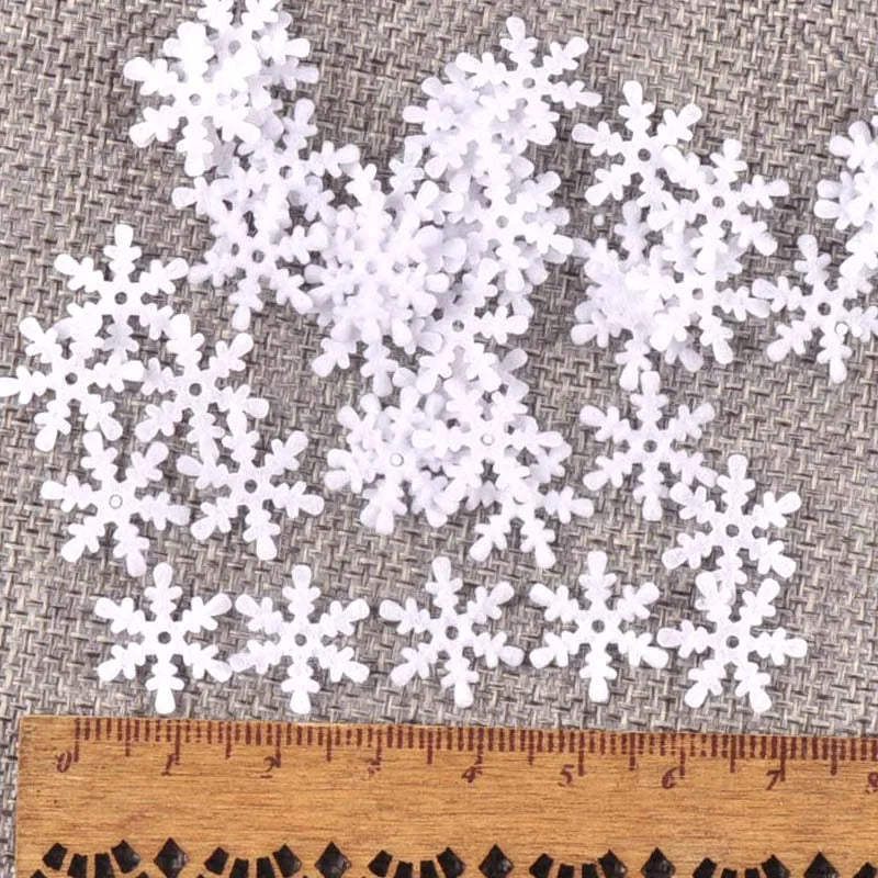 100Pcs/lot Mix Applique Polyester Felt Artificial Snowflake Patch Sticker Non-woven Patches For DIY Crafts Christmas Decoration Qme 7