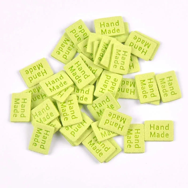 20Pcs Multicolor Flannelette Embossed Handmade Labels Sewing Accessories For Clothes Care Bags Garment Tags DIY Crafts 20x14mm Qme 3