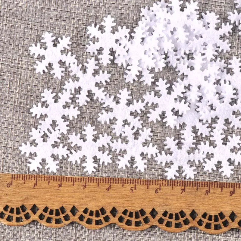 100Pcs/lot Mix Applique Polyester Felt Artificial Snowflake Patch Sticker Non-woven Patches For DIY Crafts Christmas Decoration Qme 8