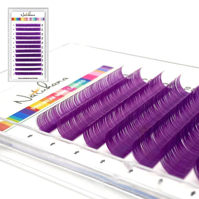 NATUHANA Eyelash Extension Individual Colored Lashes False Mink Qme
