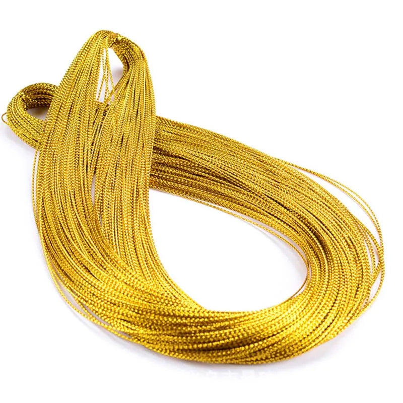 1mm 20m Gold Silver Gift Wrapping Thread Labels Mark Lanyard DIY Tag Line Bracelet Card Rope String Metallic Jewelry Thread Cord Qme