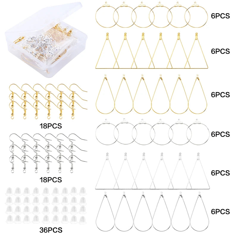 Jewelry Findings Tools Set Alloy Accessories Earring Hooks Clip Buckle Lobster Clasp Open Jump Ring Jewelry Making Supplies Kit Qme 05