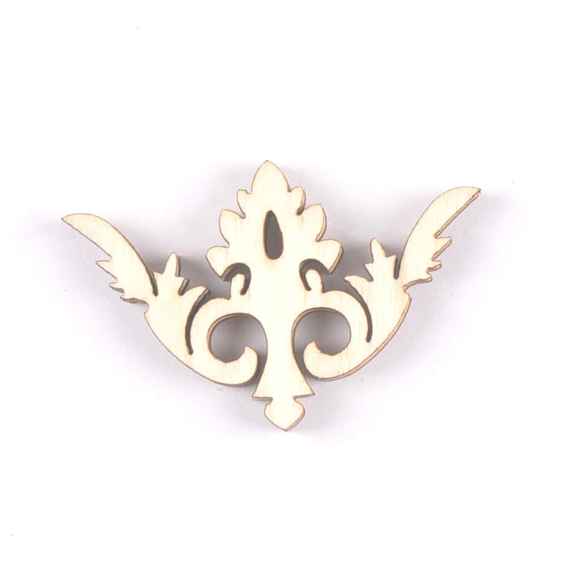 20Pcs 5cm Natural Wood Crafts Scrapbook DIY Book Corner Flower Lace Pattern Wooden Ornaments Handmade Album Corners m1835 Qme 2