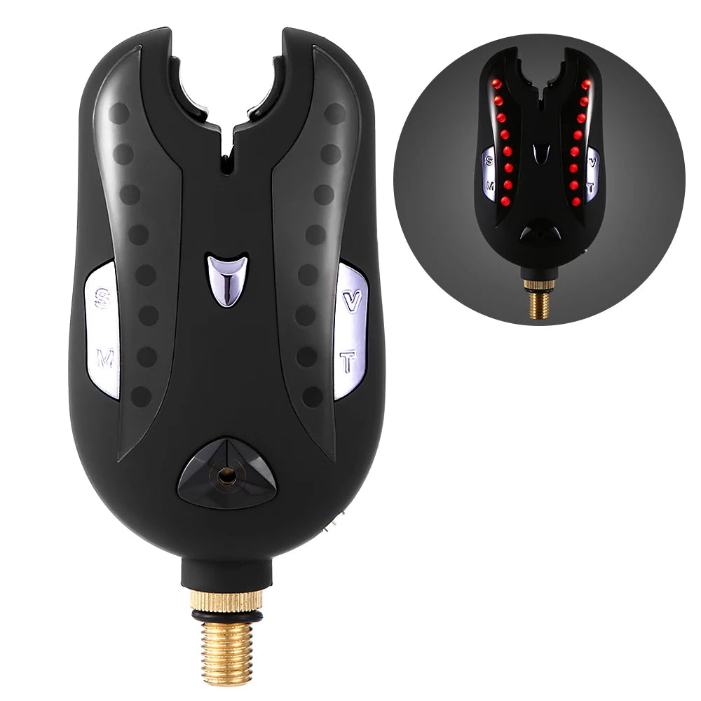 Lixada Wireless Fishing Alarm Fishing Bite Alarms Set Digital Fishing Receiver Sound Alert Kit Led Indicator with Case Pesca Qme 1PC Red JY-16