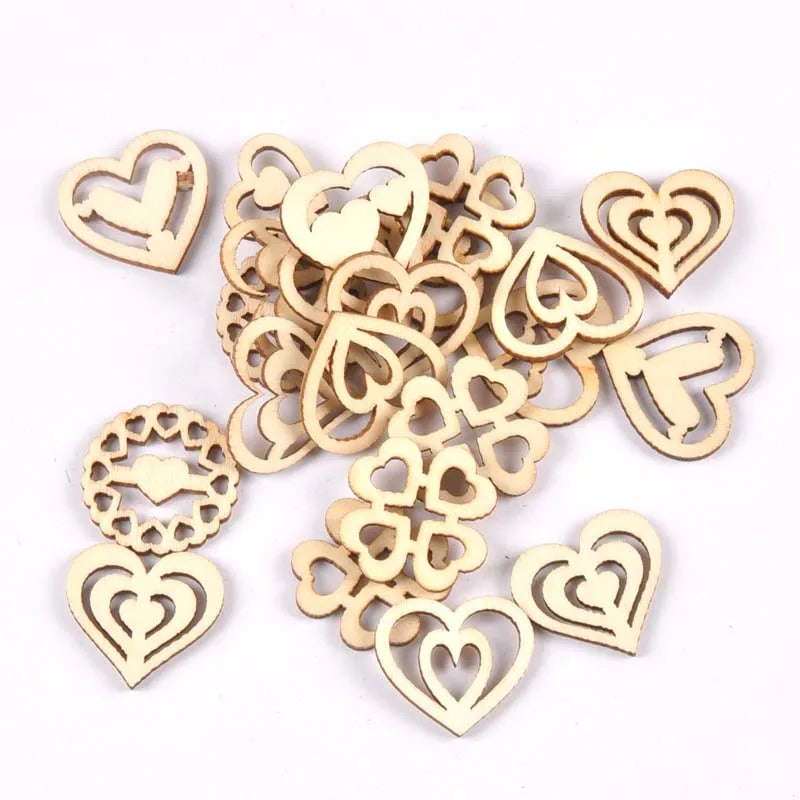 50Pcs Mix Pattern Wood Slices DIY Scrapbook Crafts Supplies Unfinished Wooden Home Decorations Handmade Ornament 25-30mm m2204 Qme