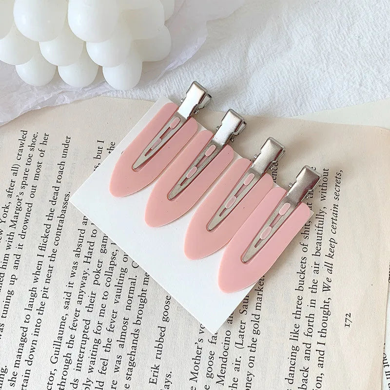 4/2pcs No Bend Seamless Hair Clips Side Bangs Fix Fringe Barrette Makeup Washing Face Accessories Women Girls Styling Hairpins Qme 4pcs-Pink