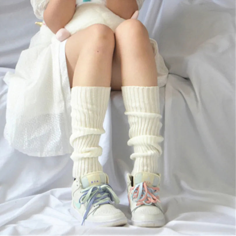 Sweet Girl Leg Warmers Wool Ball Knitted Foot Cover Women Autumn Qme