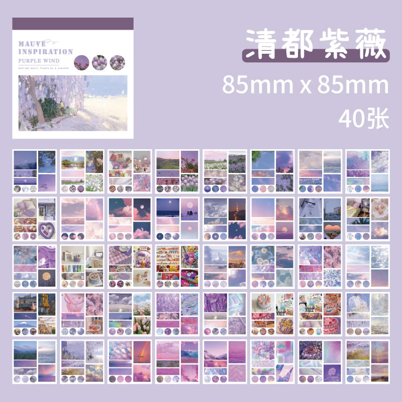50sheets 50 Patterns Washi Paper Ins Stickers Book Aesthetic Scenery Sticker for Scrapbooking Journals Album Diary DIY Paers Qme 2