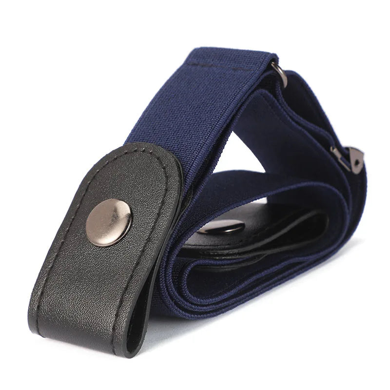 No Buckle Stretch Elastic Waist Belt Women Men Buckle-free Jean Pants Qme