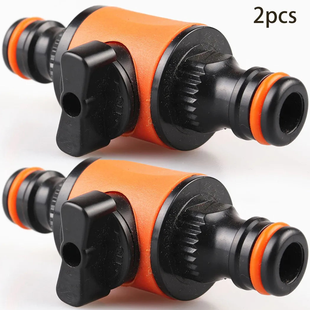 2PCS Garden Hose Pipe In-Line Faucet Tap Shut Off Valve Fitting Watering Irrigation Connector 16mm Quick Coupler Garden supplies Qme