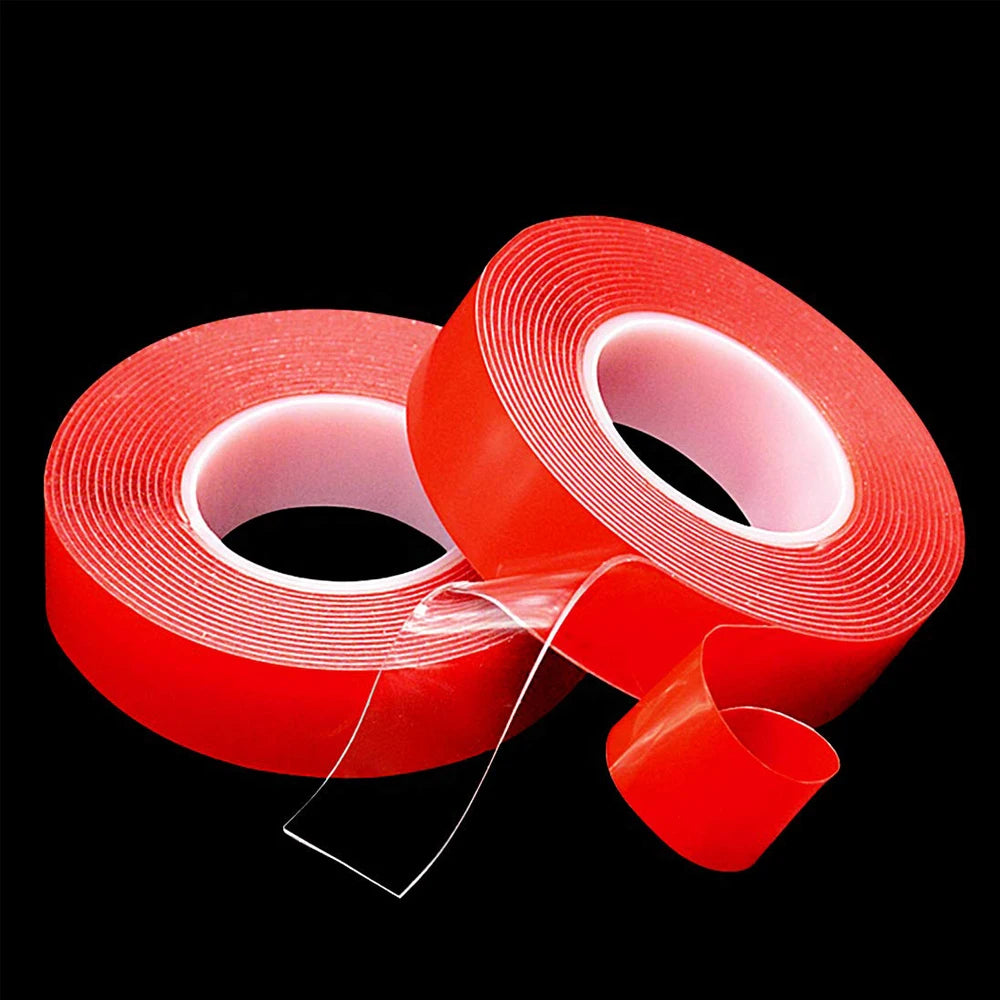 10M Double Sided Adhesive Tape Transparent Acrylic Waterproof Strong Mounting Tape Strip No Trace 5MM-20MM Width for Wall Decor Qme