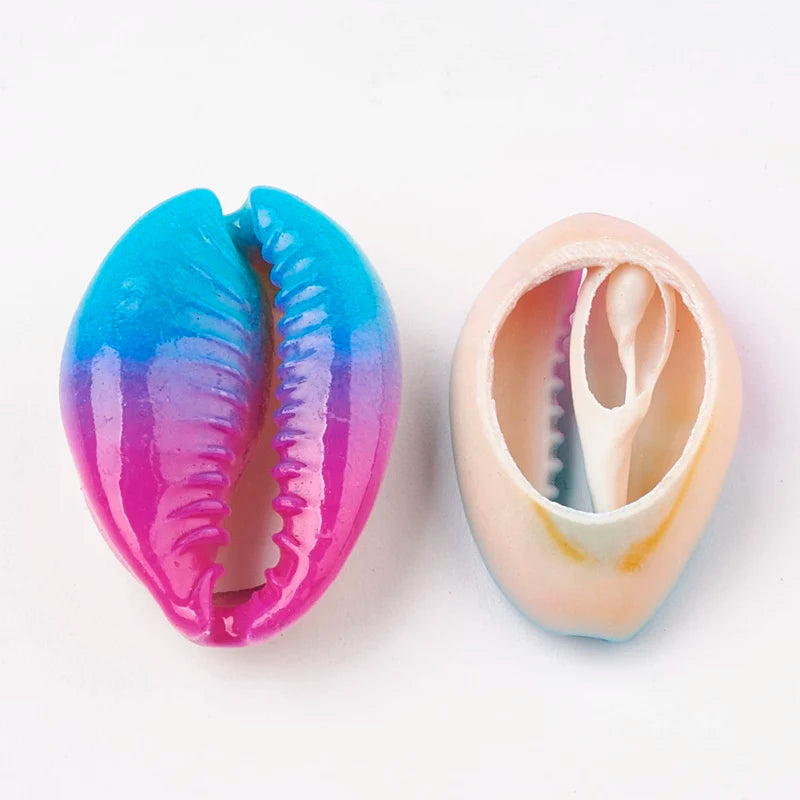 10pcs Printed Cowrie Shell Beads Undrilled Beads for DIY Jewelry Making 20~26x13~18x5~7mm Qme