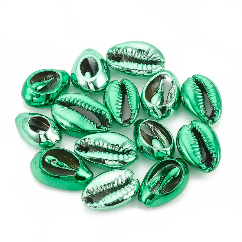 10PCS Electroplated Cowrie Shell Beads Undrilled Beads for Jewelry Making DIY Accessories 17~21x11~14x6~8mm Qme
